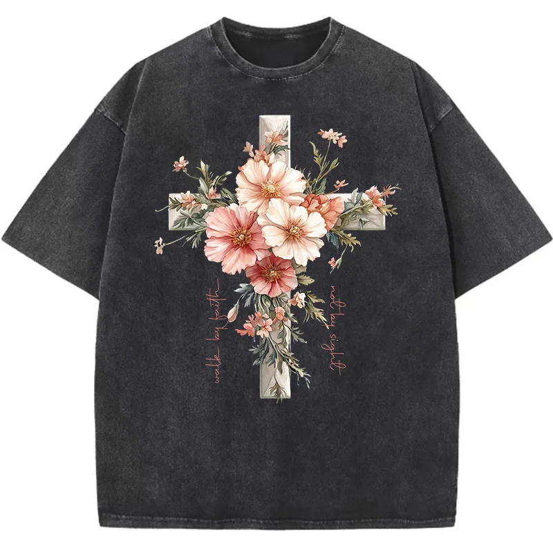 Summer Clothing Quotes - Çiçek Hıristiyan Gömlek İsa Işık Tee