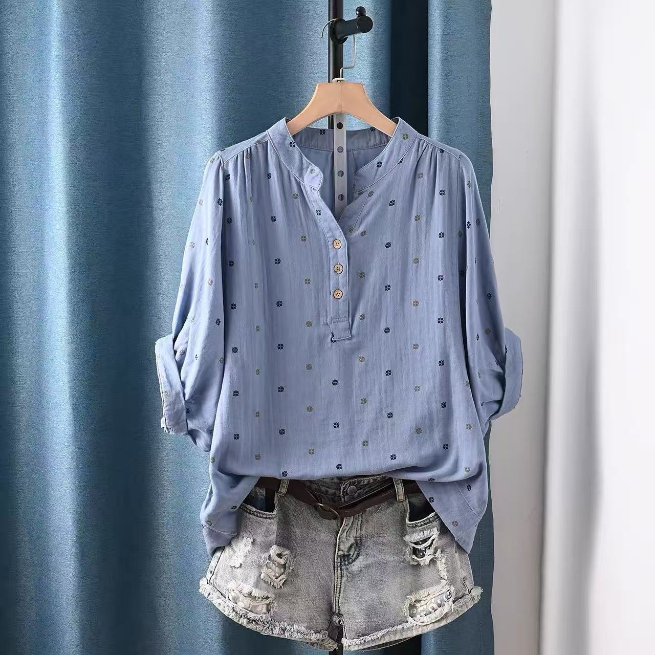 Japan Summer Clothing Women - 2026 Kadın bluzu Japon pamuk ipliği