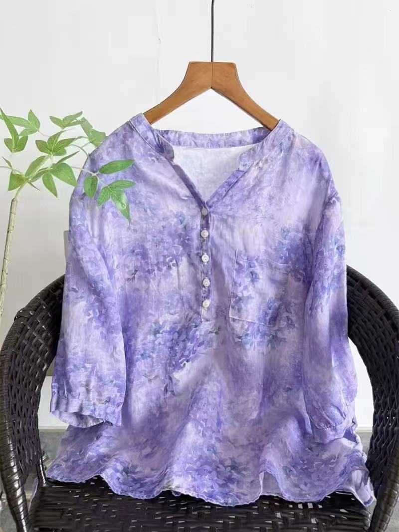 Japan Summer Clothing Women - Kadınlar için % 100% Rami gömlekler