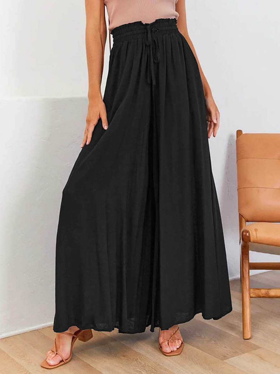 Palazzo Pant Wide - Kadın Yüksek Bel Geniş Paça Pantolon