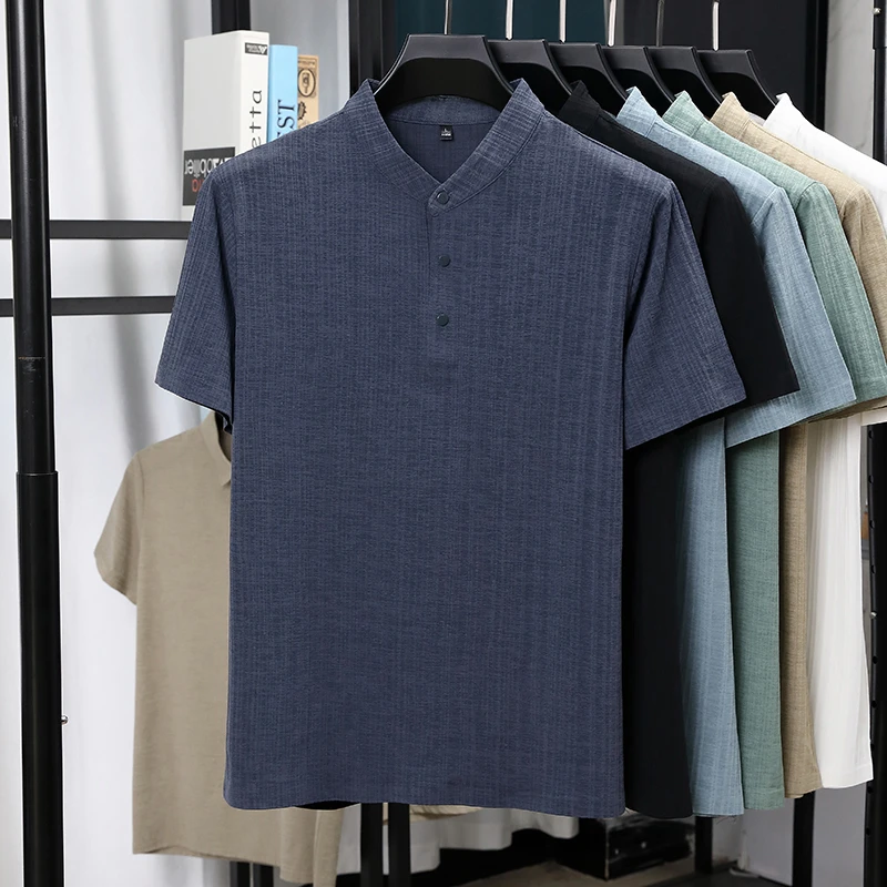 Erkek Mandarin Yaka Yarım Düğm - Summer Clothing Men Linen incelemesi ve fiyatı