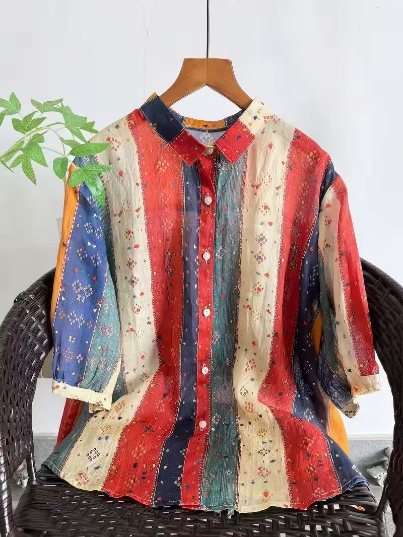 Bohemian %100 Rami Kadın Gömle - Japan Summer Clothing Women incelemesi ve fiyatı