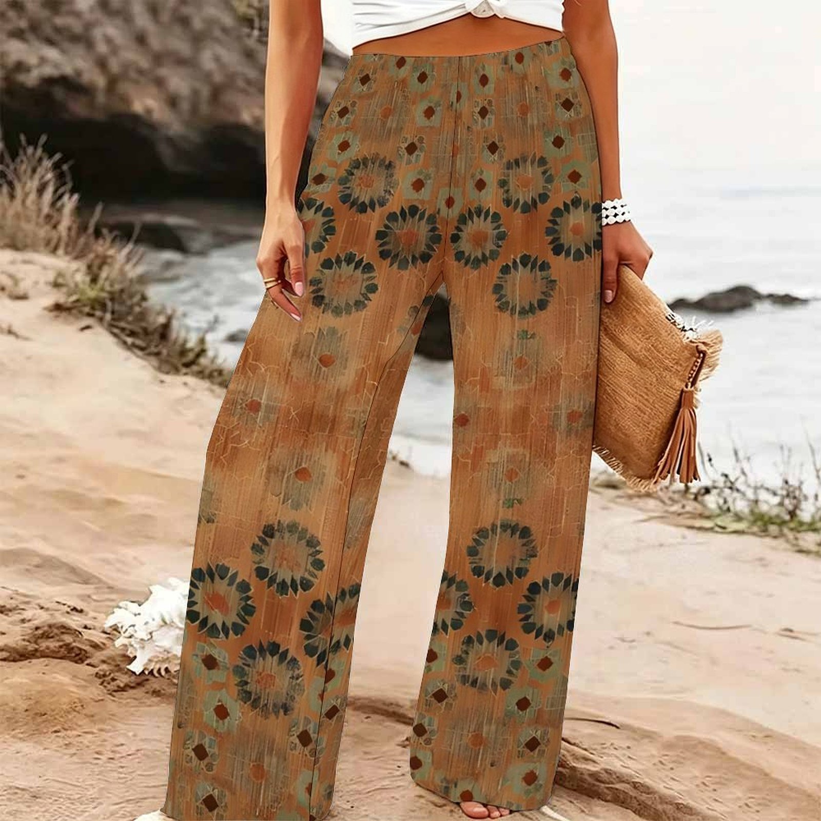 Kadın Yazlık Plaj Geniş Paça P - Palazzo Pant Wide incelemesi ve fiyatı