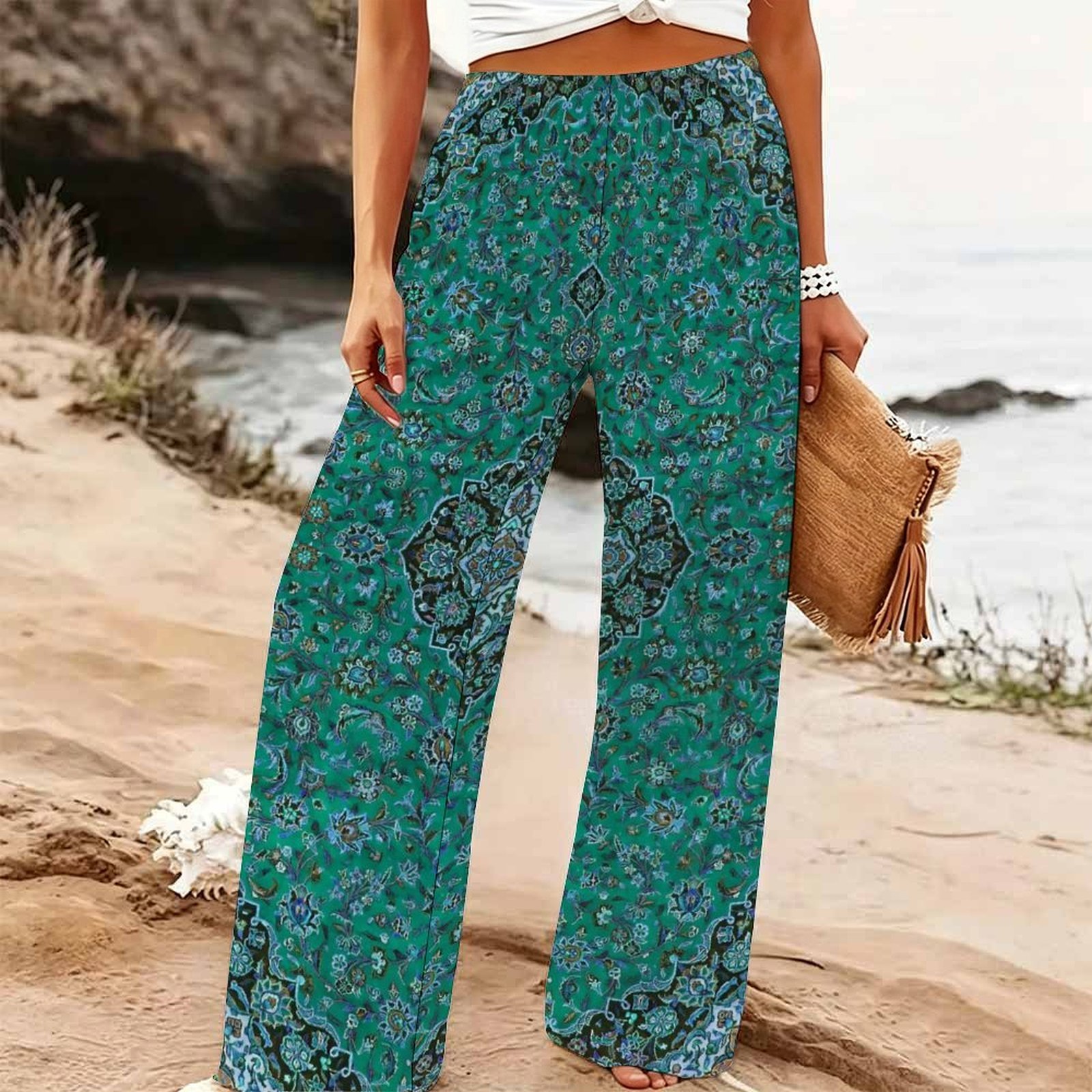 Kadın Yazlık Plaj Geniş Paça P - Palazzo Pant Wide incelemesi ve fiyatı