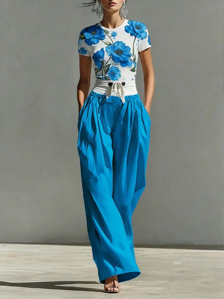 Yeezzi kadın Moda Patchwork Ba - Palazzo Pant Wide incelemesi ve fiyatı