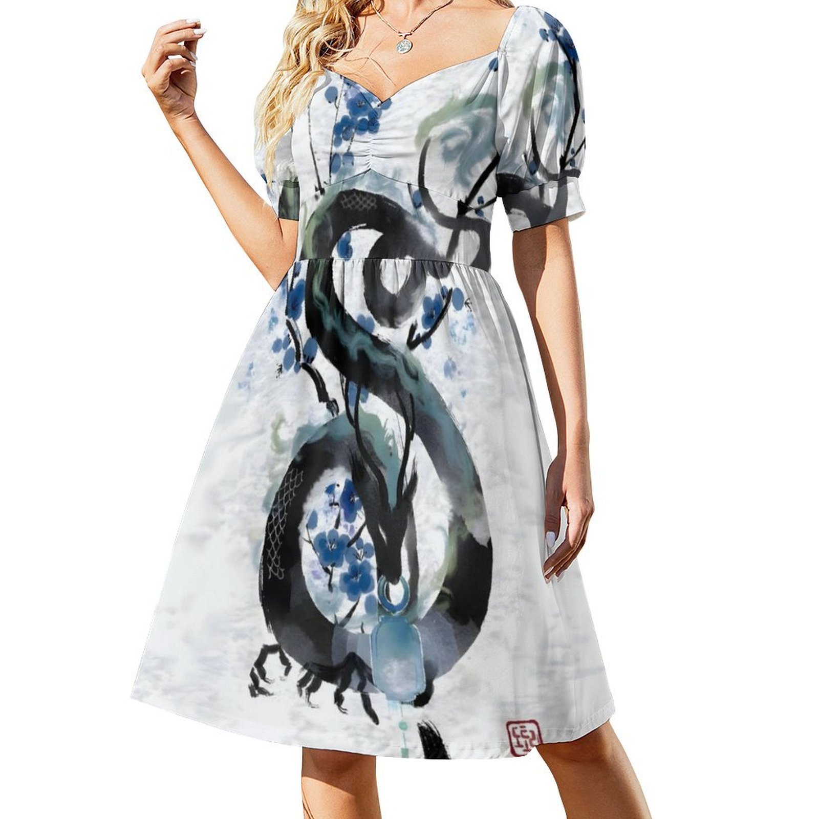 Japon Mavi Gece Ejderhası Müre - Japan Summer Clothing Women incelemesi ve fiyatı